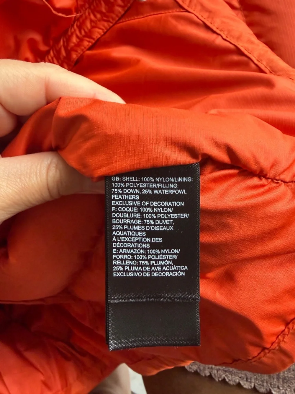 Orange-The North Face Puffer Jacket